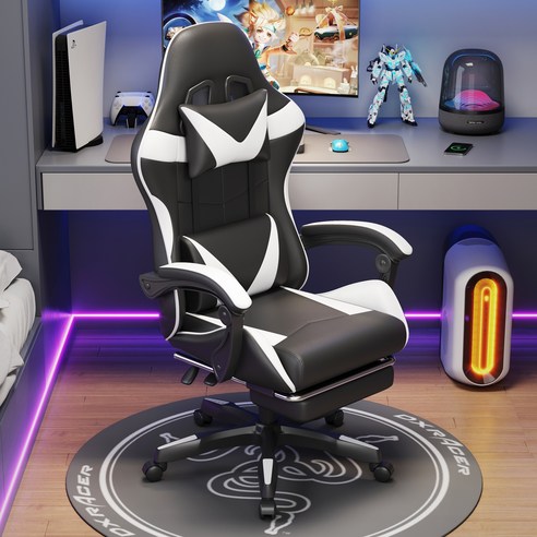 발받침 포함 각도 조절 가능 게이밍의자 회전 컴포트 컴퓨터 의자 승강 가능한 사무실 의자
