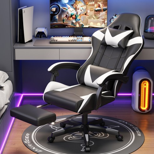 발받침 포함 각도 조절 가능 게이밍의자 회전 컴포트 컴퓨터 의자 승강 가능한 사무실 의자